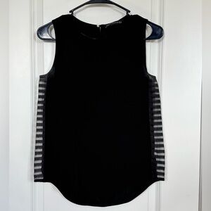 Zara black sleeveless blouse with mesh side panel